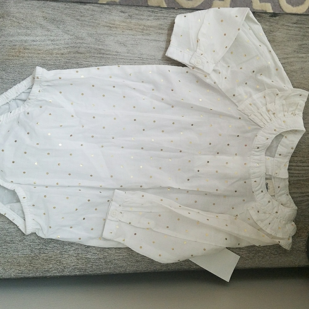 Baby Girl Gold Polka Dot Casual Blouse Shirt